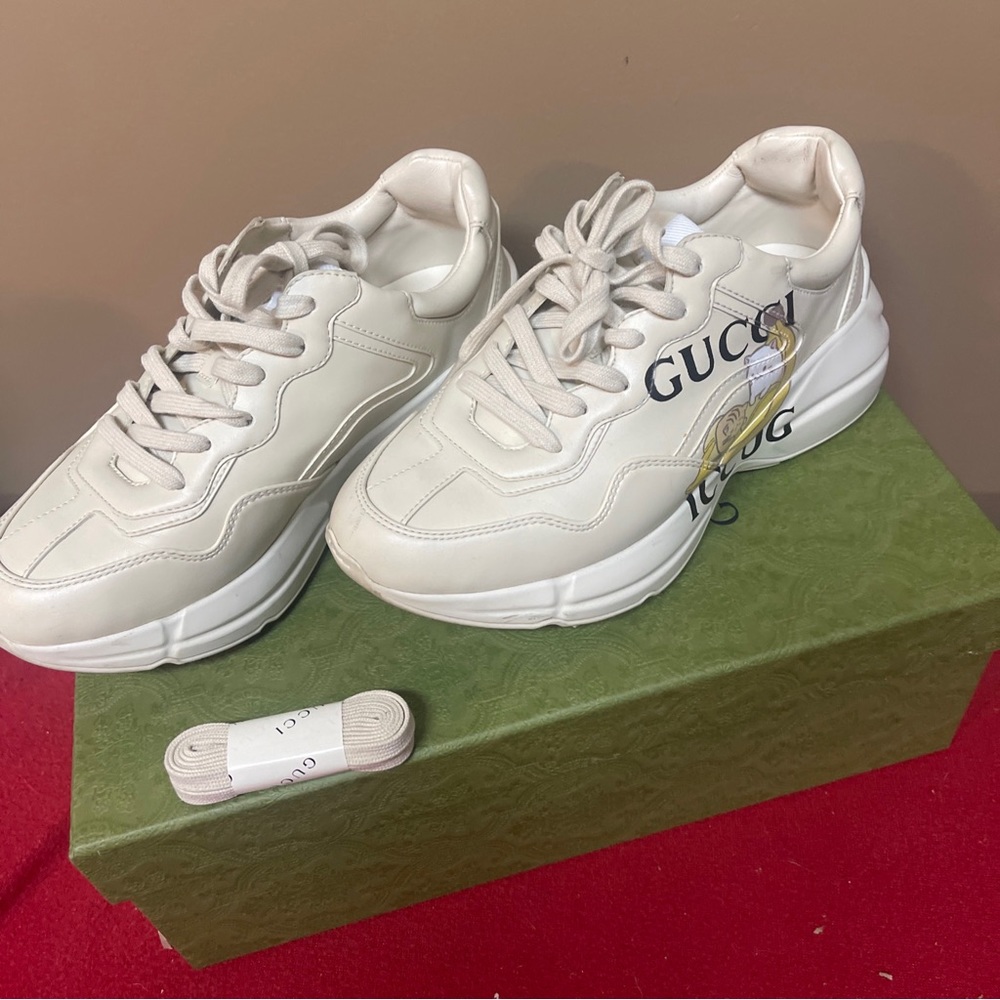 GUCCI Bananya x Rhyton Ivory 659408-2SH00-9522 Womens Shoes Sneakers Sz 38